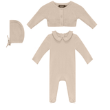Load image into Gallery viewer, Baby Boys Jersey Stretchy With Knitted Cardigan Set (3PC)

