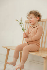 Load image into Gallery viewer, Baby Girls Jersey Onesie With Knitted Overall And Cardigan Set (3PC)
