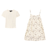 Load image into Gallery viewer, Girls Gauze Jumper With Pointelle T Shirt Set
