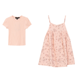 Load image into Gallery viewer, Girls Gauze Jumper With Pointelle T Shirt Set
