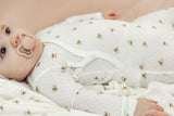 Load image into Gallery viewer, Floral Print Pointelle Jersey Baby Blanket
