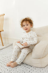 Load image into Gallery viewer, Floral Print Pointelle Jersey Girl Top And Legging Set
