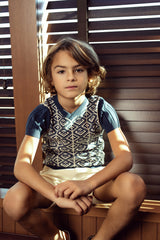 Load image into Gallery viewer, Jacquard Knit With Rib Sleeves Boys Sweater
