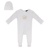 Load image into Gallery viewer, Fine Rib Pointelle Baby Stretchie With Placement Print

