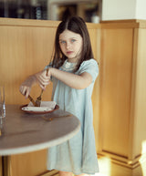 Load image into Gallery viewer, Woven Girl Dress With Crochet Neck
