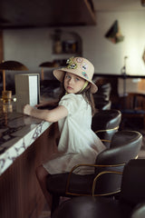 Load image into Gallery viewer, Woven Girl Dress With Crochet Neck
