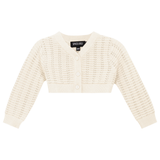 Load image into Gallery viewer, Girls Pointelle Knit Cropped Cardigan
