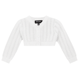 Load image into Gallery viewer, Girls Pointelle Knit Cropped Cardigan
