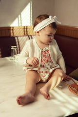 Load image into Gallery viewer, Girls Pointelle Knit Cropped Cardigan
