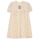 Load image into Gallery viewer, Girls Cherry Printed Linen Dress
