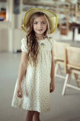 Load image into Gallery viewer, Girls Cherry Printed Linen Dress
