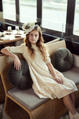 Load image into Gallery viewer, Girls Eyelet Dress With Pointelle Crochet Vest
