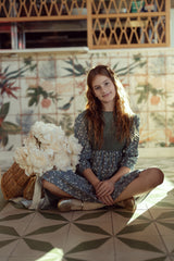 Load image into Gallery viewer, Girls Woven Dress With Pointelle Crochet Vest
