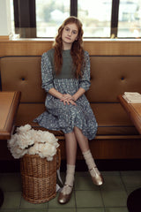 Load image into Gallery viewer, Girls Woven Dress With Pointelle Crochet Vest
