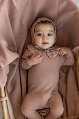 Load image into Gallery viewer, Baby Girls Knit Blanket With Crochet Trim
