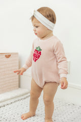 Load image into Gallery viewer, Baby Girls Striped Trim Terry Onesie Long Sleeves
