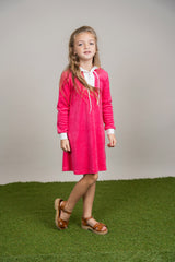 Load image into Gallery viewer, Girls Cotton Terry Hoodie Dress
