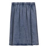 Load image into Gallery viewer, Girls Washed Denim Midi Skirt
