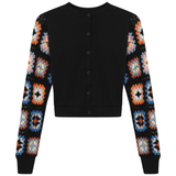 Load image into Gallery viewer, Teens Knit Cardigan With Crochet Sleeves
