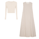 Load image into Gallery viewer, Teens Printed Linen Jumper With Rib Knit Cropped Cardigan Set
