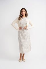 Load image into Gallery viewer, Teens Printed Linen Jumper With Rib Knit Cropped Cardigan Set
