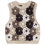 Load image into Gallery viewer, Teens Floral Cropped Crochet Vest
