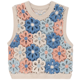 Load image into Gallery viewer, Teens Floral Cropped Crochet Vest
