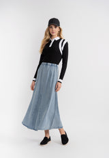 Load image into Gallery viewer, Teens Washed Denim Midi Skirt
