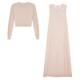 Load image into Gallery viewer, Midi Jumper With Embrodered Oversize Crop Sweater
