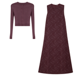 Load image into Gallery viewer, Teens Paisley Print Jumper With Knit Cardigan Set
