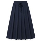 Load image into Gallery viewer, Ladies Ribbed Maxi Drawstring A Line Skirt
