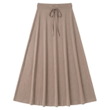 Load image into Gallery viewer, Ladies Ribbed Maxi Drawstring A Line Skirt
