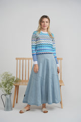 Load image into Gallery viewer, Ladies Crochet Multi Color Chevron Top
