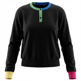 Load image into Gallery viewer, Ladies Color Blocked Henley Tee
