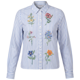 Load image into Gallery viewer, Ladies Embroidered Striped Blouse
