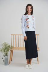 Load image into Gallery viewer, Ladies Embroidered Striped Blouse
