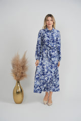 Load image into Gallery viewer, Ladies Denim Printed Linen Jumper
