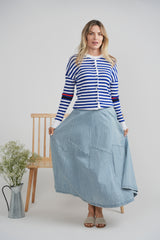 Load image into Gallery viewer, Ladies Chevron Stripped Thin Knit Cardigan
