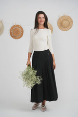 Load image into Gallery viewer, Pleated Midi Cotton Skirt
