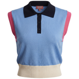 Load image into Gallery viewer, Ladies Knit Contrast Henley Vest
