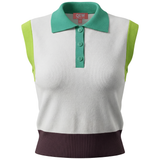 Load image into Gallery viewer, Ladies Knit Contrast Henley Vest
