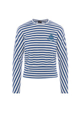 Load image into Gallery viewer, Ladies Striped Dolman Emblem Tee
