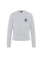 Load image into Gallery viewer, Ladies Striped Dolman Emblem Tee
