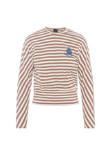 Load image into Gallery viewer, Ladies Striped Dolman Emblem Tee
