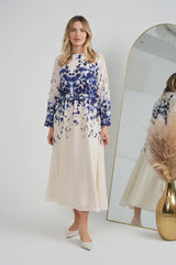 Load image into Gallery viewer, Ladies Midi Waisted Floral Dress
