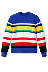 Load image into Gallery viewer, Ladies Striped Cable Sweater
