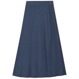 Load image into Gallery viewer, Ladies Pleated Stretch Denim Skirt
