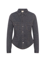 Load image into Gallery viewer, Ladies Stretch Denim Shirt
