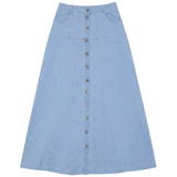 Load image into Gallery viewer, Ladies Maxi Denim Button Skirt
