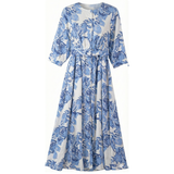 Load image into Gallery viewer, Ladies Midi Printed Satin Dress
